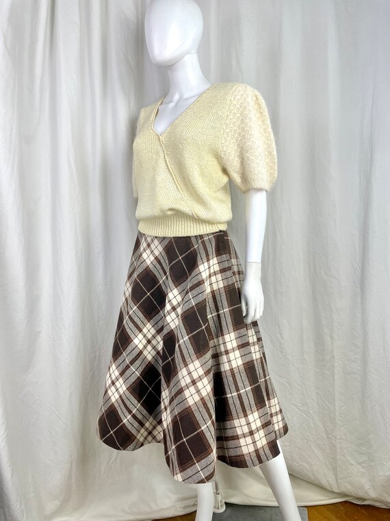 True Vintage 70s Medium Large Russ brown and crea… - image 4