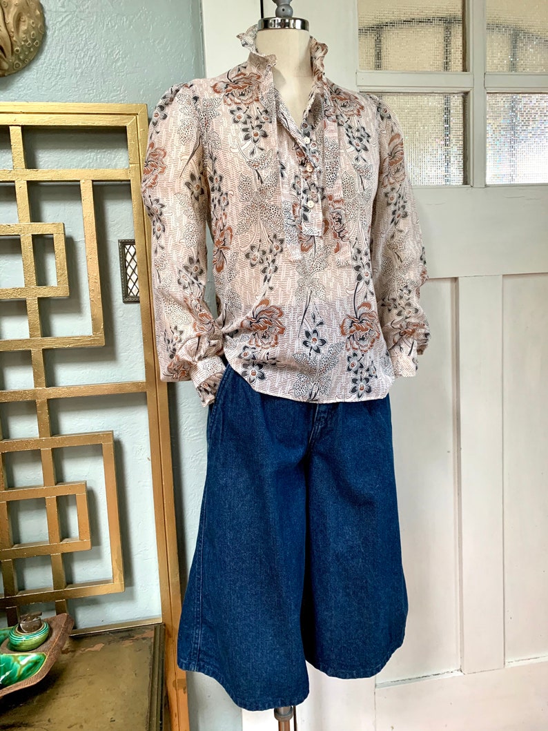 Vintage 70s Indian Cotton Blouse by Sugar Free S
