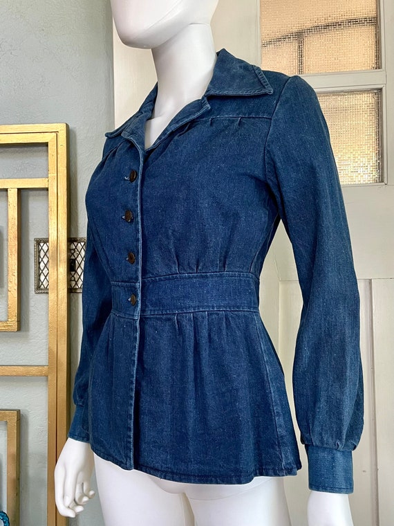 True Vintage 70s XSmall Small Country Blues Blue … - image 4