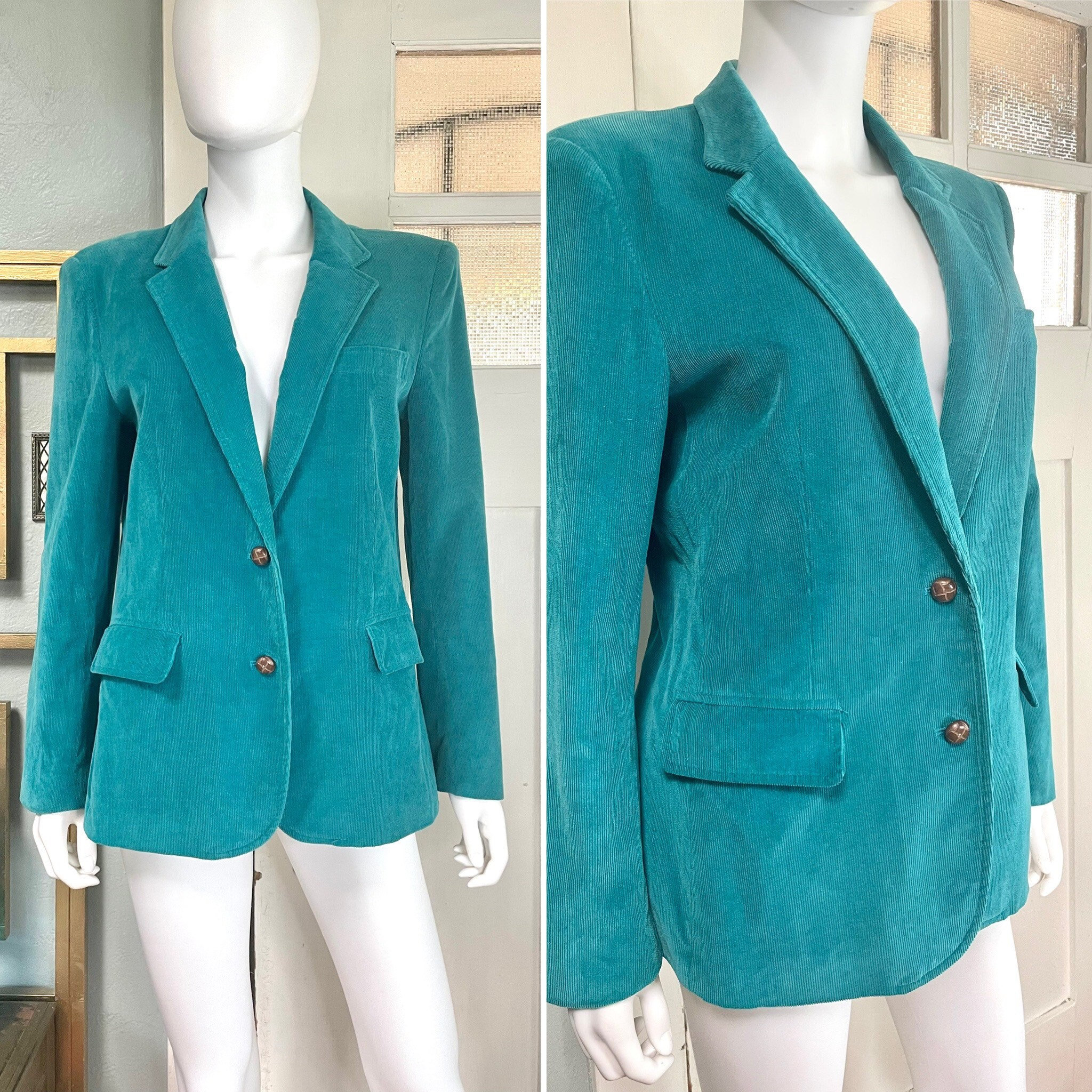 River Island soft jacquard tie waist blazer in turquoise - part of a set