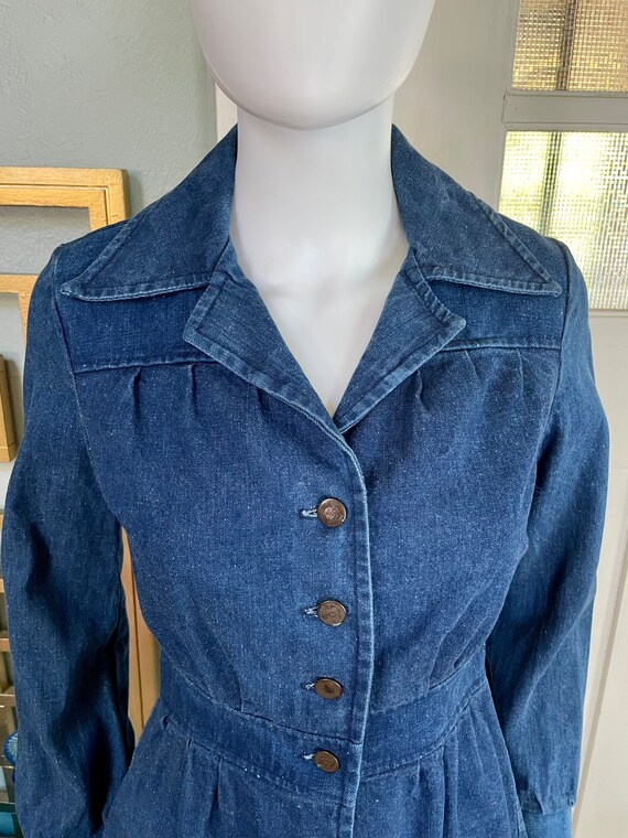 True Vintage 70s XSmall Small Country Blues Blue … - image 6