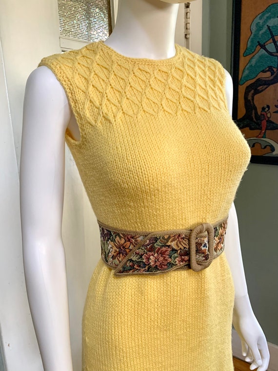 True Vintage 60s XSmall Small Yellow Sweater Knit… - image 5