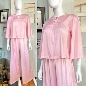 Vintage 70s Small Jeri Morton pink Pajama loungewear pant Set