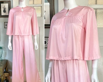 True Vintage 70s Small Jeri Morton pink Pajama loungewear pant Set