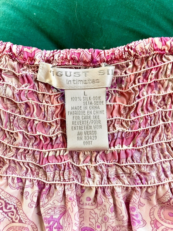 True Vintage 90s Large August Silk Intimates pink… - image 10