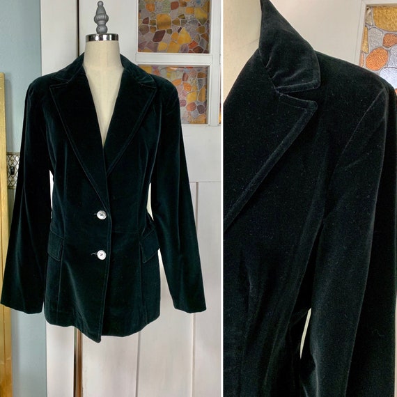 Vintage 70s Black Velveteen Blazer by Koret of Cal