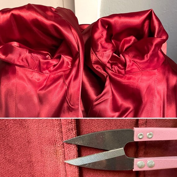 Vintage 70s Small Margeurite Rubel rusty red velv… - image 10