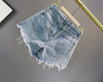 High Waist Sequin Tassel Hole 