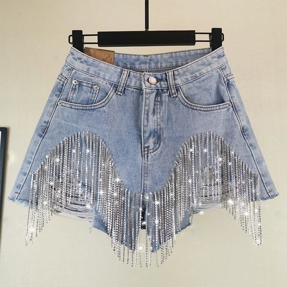 New Fashion Jeans Women Hole Tassel 