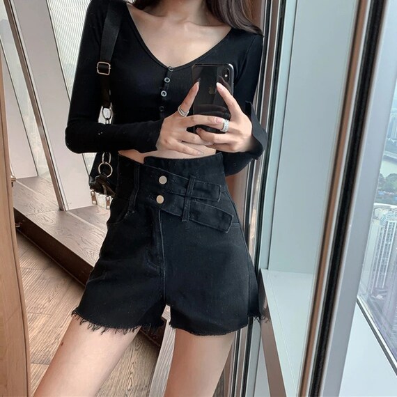 Denim Shorts Women 2021 Newest Summer Korean Style Black Blue | Etsy  Australia