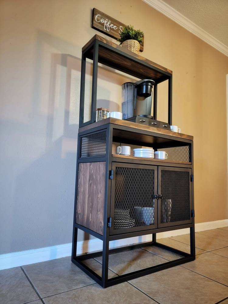 Industrial style coffee bar/coffee station Etsy