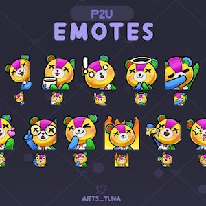 P2U | 11 Cute Bear Emotes for Twitch/ Youtube/ Discord