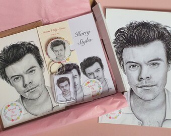 Harry Styles Gift Set, One Direction Gift Set, Harry Styles Birthday Card, Harry Styles Bookmark, Harry Styles Art Print, Harry Styles Gifts