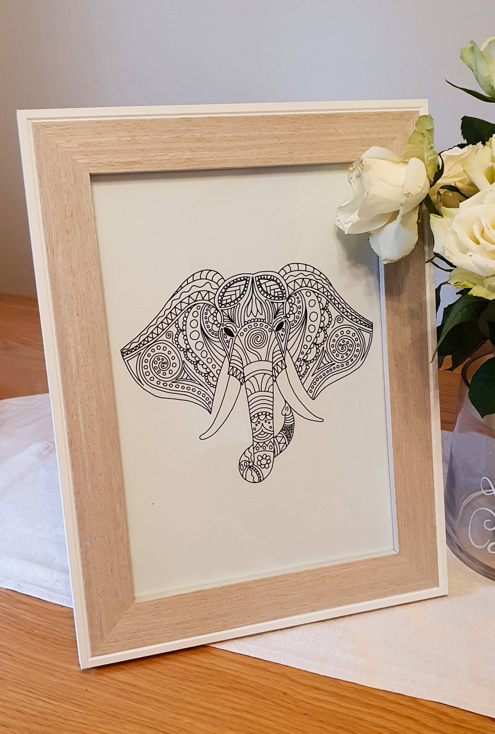 Elephant Mandala Art Print Home Decor Elephant Wall Art | Etsy
