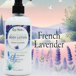 French Lavender Body Lotion | Organic Body Cream | Shea Butter Lotion | Scented Lotion | Almond Body Lotion | Fragrance Lotion