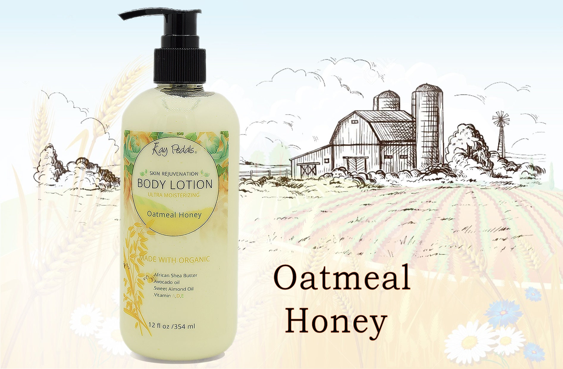 Oatmeal & Honey Organic Body Lotion 12oz Etsy