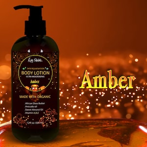 Amber Body Lotion | Organic Body Cream | Shea Butter Lotion | Scented Lotion | Almond Body Lotion | Fragrance Lotion | Eczema Lotion