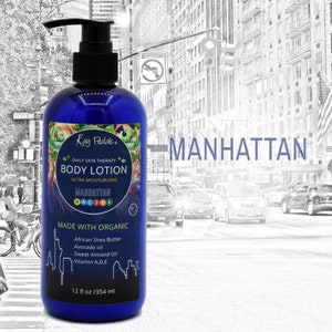 Manhattan Body Lotion | Organic Body Cream | Shea Butter Lotion | Scented Lotion | Almond Body Lotion | Fragrance Lotion | Eczema Lotion