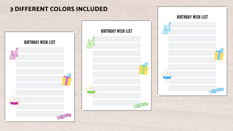 Kids Birthday Wish List Printable & Editable