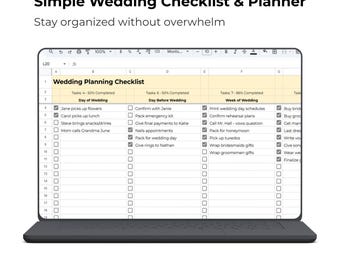 Simple Wedding Checklist & Planner | Minimal Google Sheets Wedding Organizer