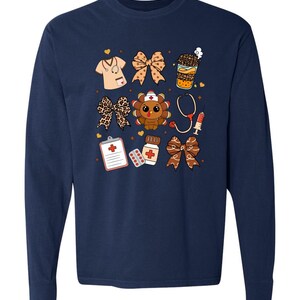 Thanksgiving Nurse Shirt, Fall nurse shirts, comfort colors long sleeve image 2