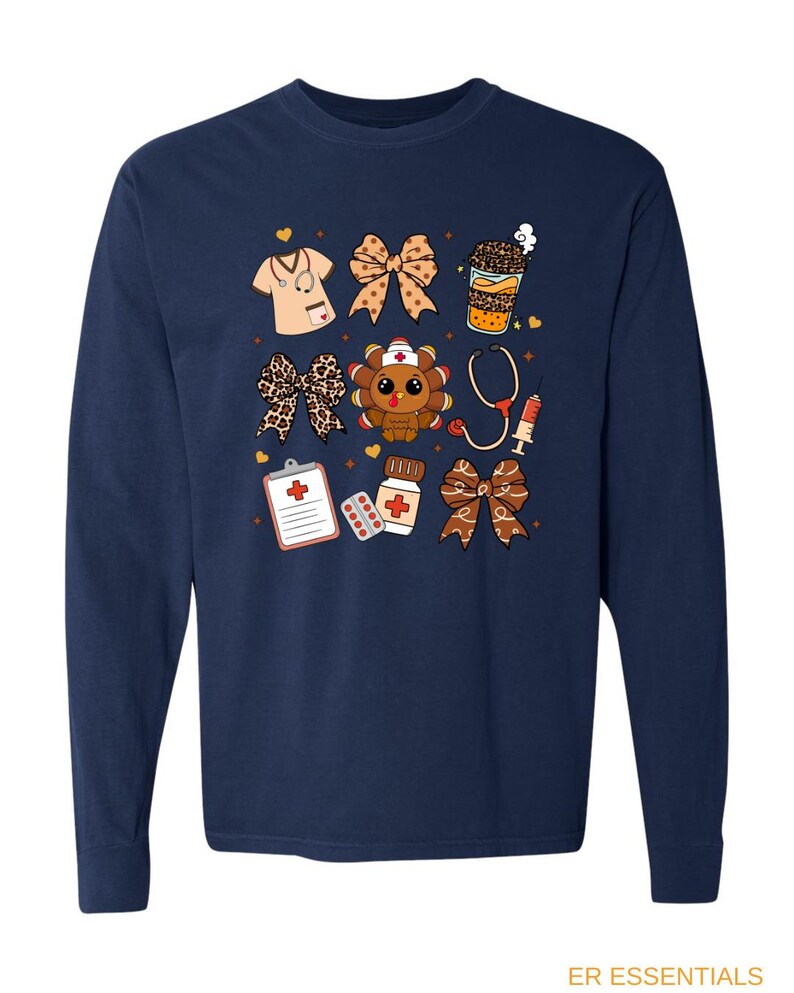 Thanksgiving Nurse Shirt, Fall nurse shirts, comfort colors long sleeve image 2