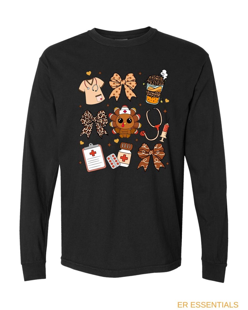 Thanksgiving Nurse Shirt, Fall nurse shirts, comfort colors long sleeve image 3