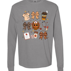 Thanksgiving Nurse Shirt, Fall nurse shirts, comfort colors long sleeve image 5