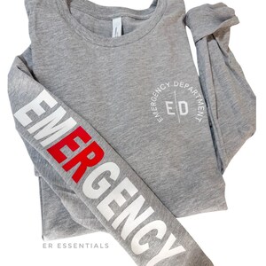 Emergency Room Long Sleeve Shirt, ER Nurse Shirt, nurse t-shirt, Emergency Room Nurse Long Sleeve, Nurse Shirts Bild 3