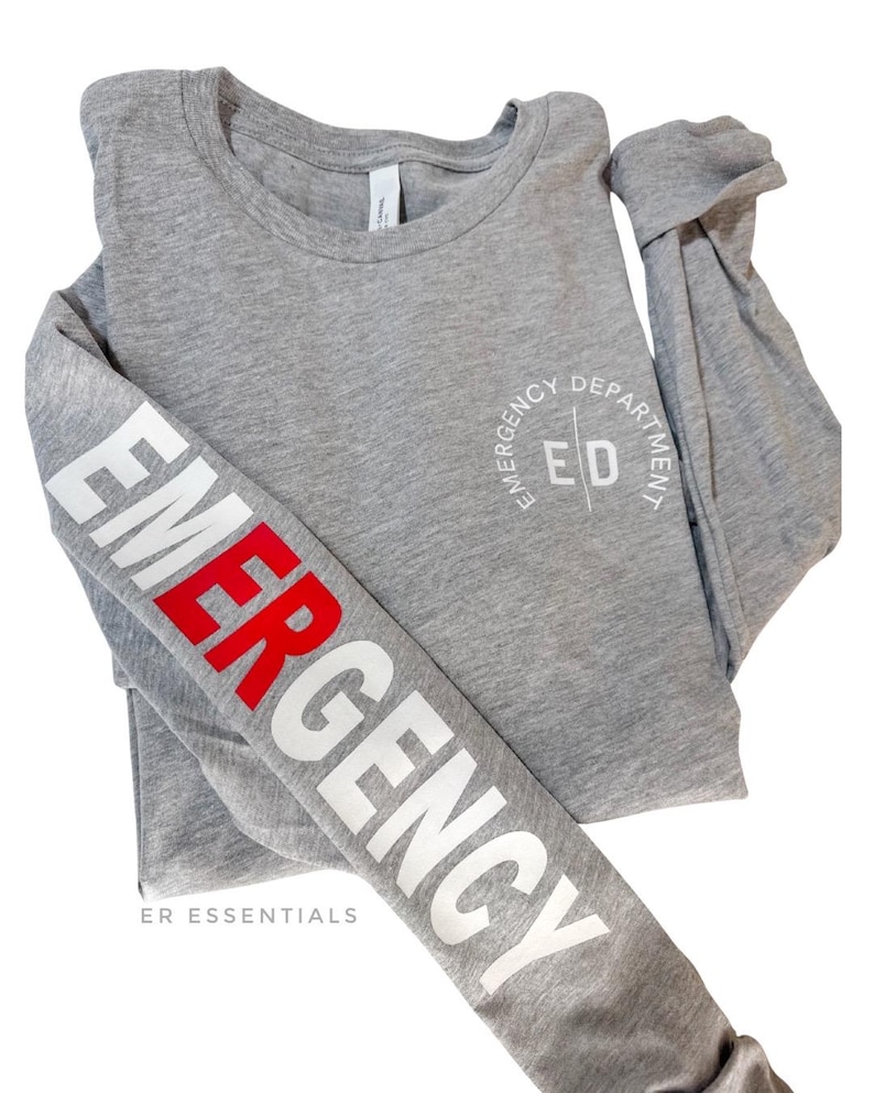 Emergency Room Long Sleeve Shirt, ER Nurse Shirt, nurse t-shirt, Emergency Room Nurse Long Sleeve, Nurse Shirts Bild 3