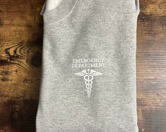 Emergency Department Sweatshirt: ER Nurse Pullover with Caduceus