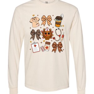 Thanksgiving Nurse Shirt, Fall nurse shirts, comfort colors long sleeve image 1