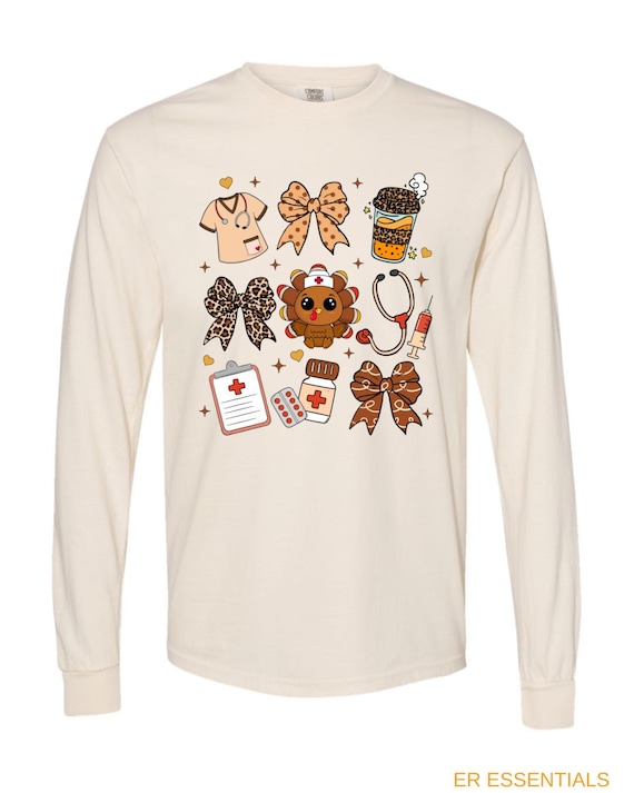 Thanksgiving Nurse Shirt, Fall nurse shirts, comfort colors long sleeve