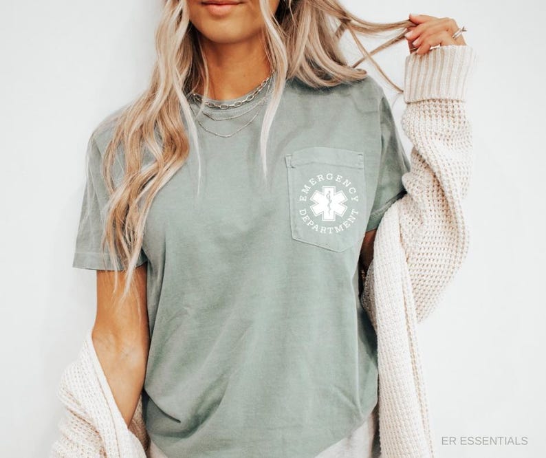 ER Nurse Shirt, ER t-shirt pocket, Emergency Nursing Shirt, Emergency department t-shirt, ER shirt, nurse gift, pocket tee