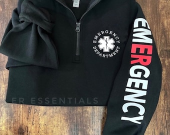Emergency Department Sweatshirt, ER Nurse Jacket, Emergency Room Nurse