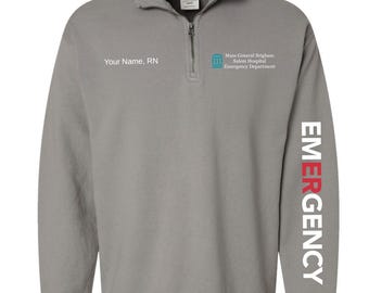 Custom Emergency Department Quarter Zip Sweatshirt: Carly