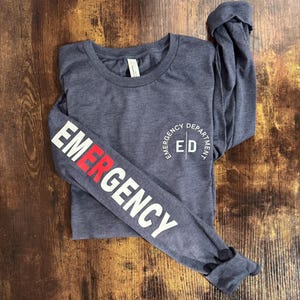 Emergency Room Long Sleeve Shirt, ER Nurse Shirt, nurse t-shirt, Emergency Room Nurse Long Sleeve, Nurse Shirts Bild 4