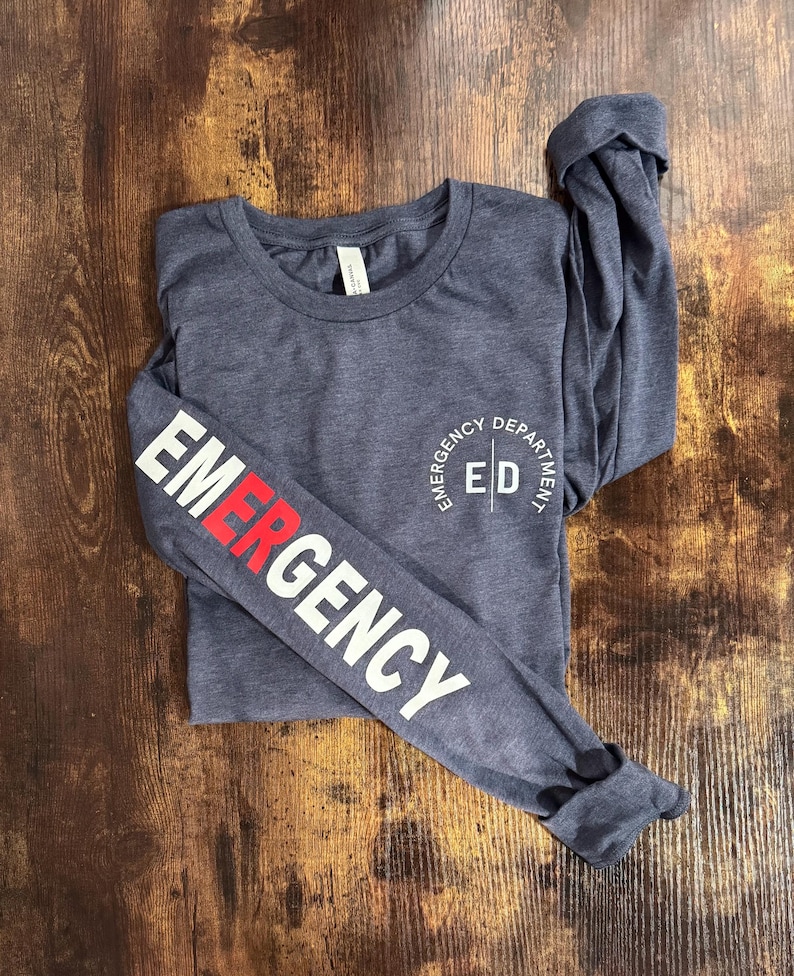 Emergency Room Long Sleeve Shirt, ER Nurse Shirt, nurse t-shirt, Emergency Room Nurse Long Sleeve, Nurse Shirts Bild 4