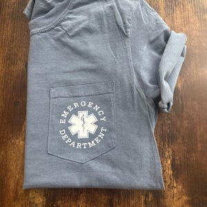ER Nurse Shirt, ER t-shirt pocket, Emergency Nursing Shirt, Emergency department t-shirt, ER shirt, nurse gift, pocket tee