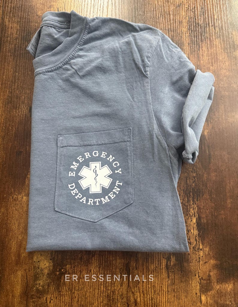 ER Nurse Shirt, ER t-shirt pocket, Emergency Nursing Shirt, Emergency department t-shirt, ER shirt, nurse gift, pocket tee