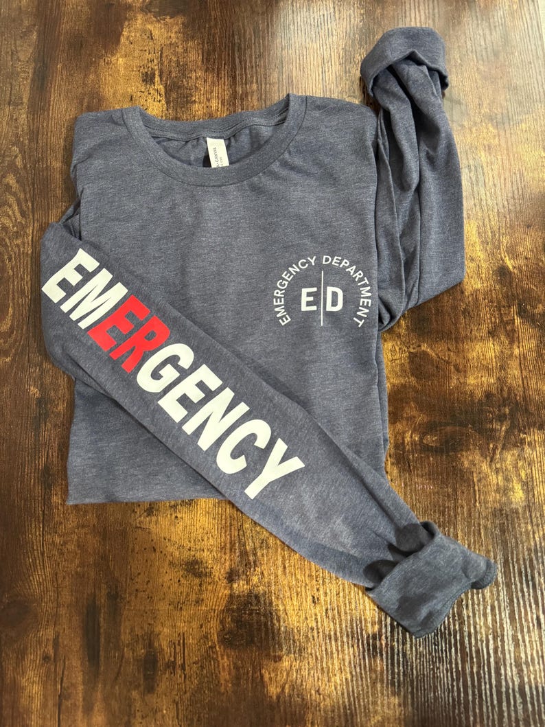 Emergency Room Long Sleeve Shirt, ER Nurse Shirt, nurse t-shirt, Emergency Room Nurse Long Sleeve, Nurse Shirts Bild 6
