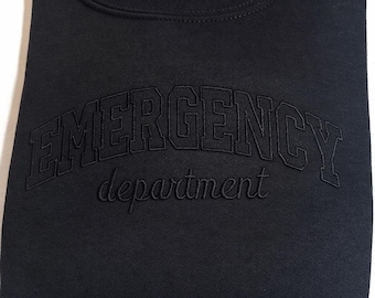 ER Nurse sweatshirt, Embroidered emergency room nurse sweatshirt, emergency department sweatshirt, emergency department jacket