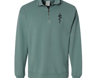 Nurse Quarter Zip Sweatshirt, Comfort Fit, Emergency Department Jacket