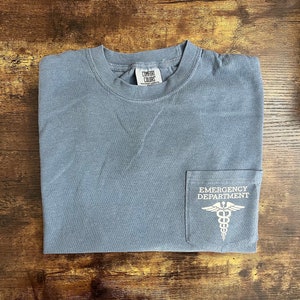 ER Nurse Shirt, ER t-shirt pocket, Emergency Nursing Shirt, Emergency department t-shirt, ER shirt, nurse gift, pocket tee, 6030
