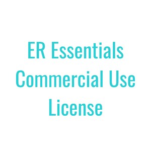 Peut inclure: Texte en bleu turquoise indiquant "ER Essentials Commercial Use License".