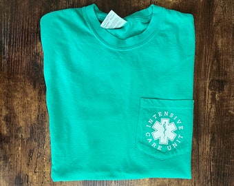 ICU Nurse Pocket T-Shirt, Intensive Care Unit Shirt