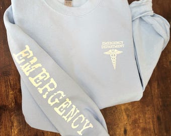 Emergency Department Sweatshirt: ER Nurse Pullover with Caduceus
