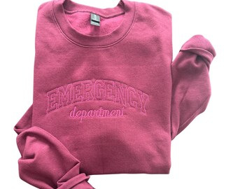 ER Nurse sweatshirt, Embroidered emergency room nurse sweatshirt, emergency department sweatshirt, emergency department jacket