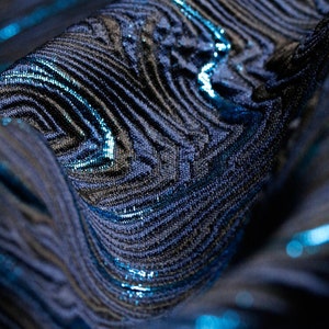 Tkanina żakardowa w kolorze niebieskim, Tkanina teksturowana, Tkanina trójwymiarowa, Tkanina do malowania olejem, Tkanina szara Shimmer, Tkanina błyszcząca, A6