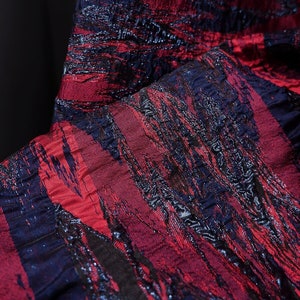 Fancy Jacquard Fabric, Luxury Red Fabric, Polyester Fabric, European Blend Fabric, Oil painting Fabric, 55&#39;&#39; Width, By The Yard, C3